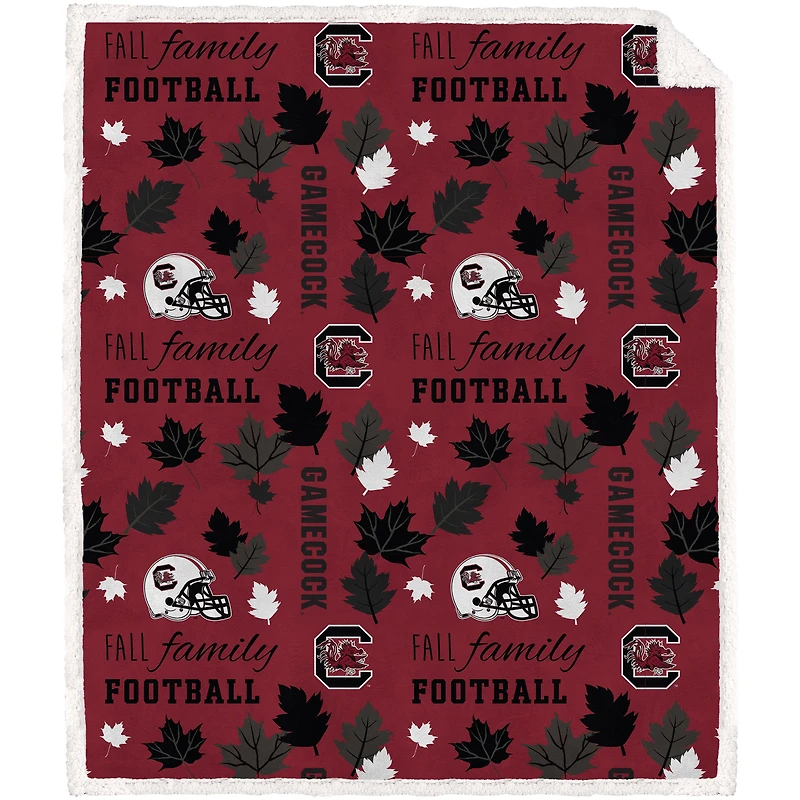 Pegasus South Carolina Gamecocks 60" x 70" Fall, Family & Football Flannel Fleece Sherpa Blanket