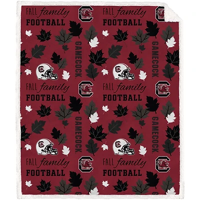 Pegasus South Carolina Gamecocks 60" x 70" Fall, Family & Football Flannel Fleece Sherpa Blanket