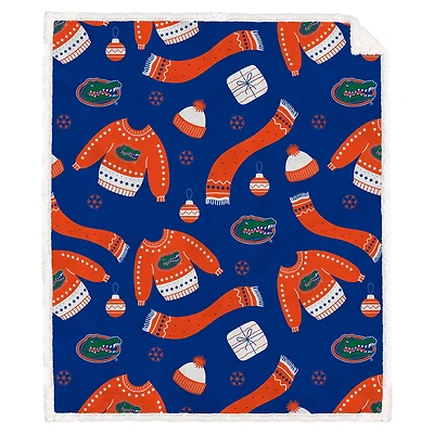 Pegasus Florida Gators 60" x 70" Ugly Sweater Flannel Fleece Sherpa Blanket