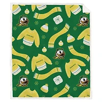 Pegasus Oregon Ducks 60" x 70" Ugly Sweater Flannel Fleece Sherpa Blanket