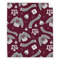 Pegasus Texas A&M Aggies 60" x 70" Ugly Sweater Flannel Fleece Sherpa Blanket