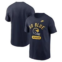 Men's Nike Navy Michigan Wolverines Legacy Arch Helmet T-Shirt