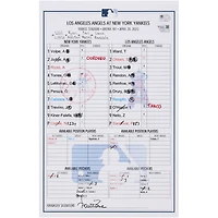 New York Yankees Game-Used Lineup Card vs. Los Angeles Angels on April 20, 2023