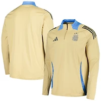 Men's adidas Tan Argentina National Team 2024 Training Quarter-Zip Top