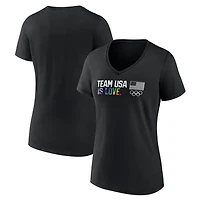 Women's  Black Team USA Olympics Pride V-Neck T-Shirt