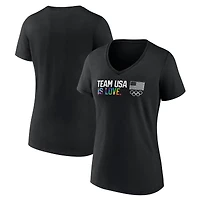 Women's  Black Team USA Olympics Pride V-Neck T-Shirt