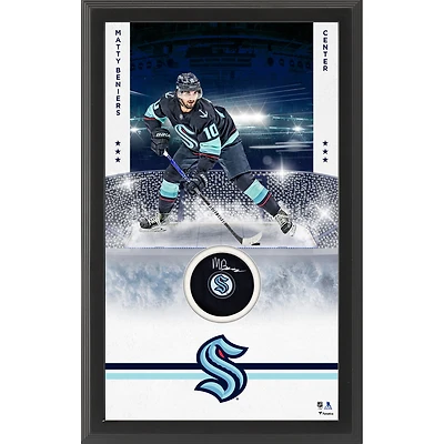 Matty Beniers Seattle Kraken Autographed Framed Hockey Puck Shadowbox