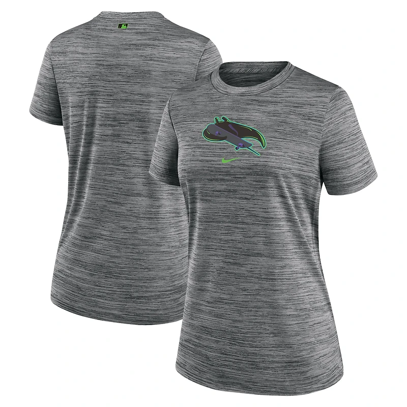 Women's Nike Charcoal Tampa Bay Rays 2024 City Connect Authentic Collection Velocity Performance T-Shirt