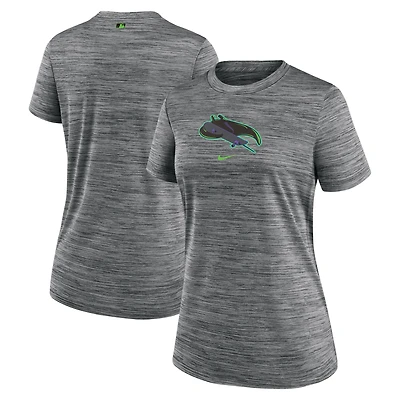Women's Nike Charcoal Tampa Bay Rays 2024 City Connect Authentic Collection Velocity Performance T-Shirt