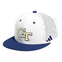 Men's adidas White Georgia Tech Yellow Jackets On-Field Baseball Fitted Hat
