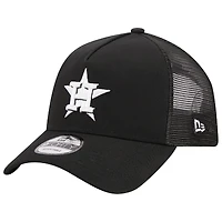 Men's New Era Black Houston Astros A-Frame 9FORTY Trucker Adjustable Hat