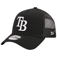 Men's New Era Black Tampa Bay Rays A-Frame 9FORTY Trucker Adjustable Hat