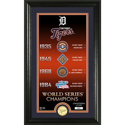 Highland Mint  Detroit Tigers Four-Time World Series Champions 12" x 20" Legacy Supreme Bronze Coin Photo Mint