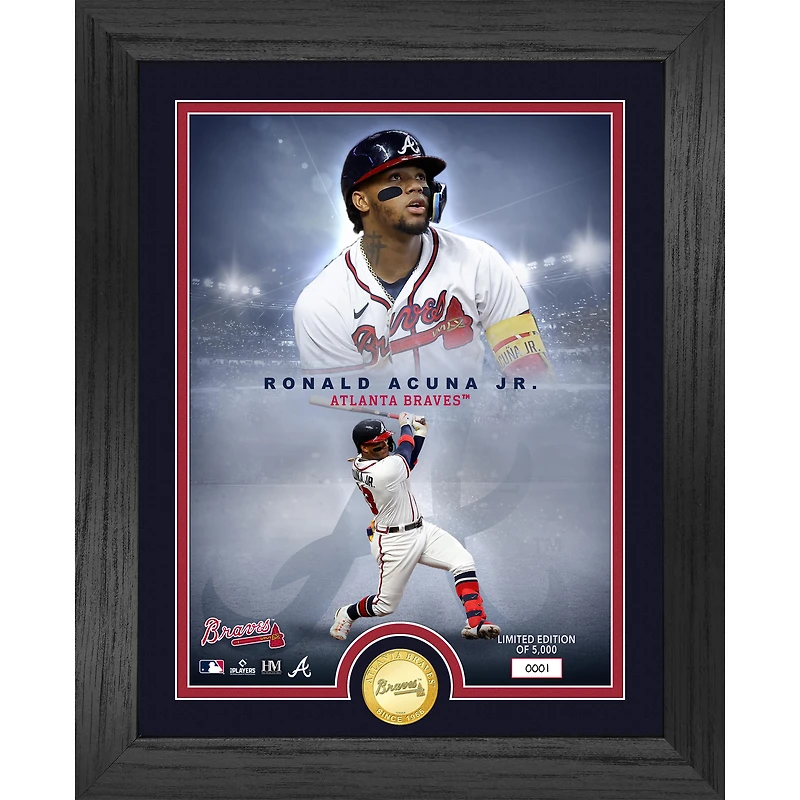 Highland Mint Ronald Acuña Jr. Atlanta Braves 13" x 16" Bronze Coin Photo Mint