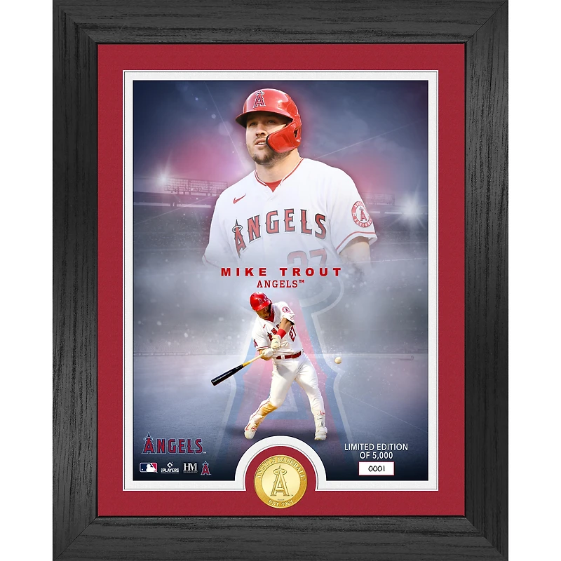 Highland Mint Mike Trout Los Angeles Angels  13" x 16" Bronze Coin Photo Mint