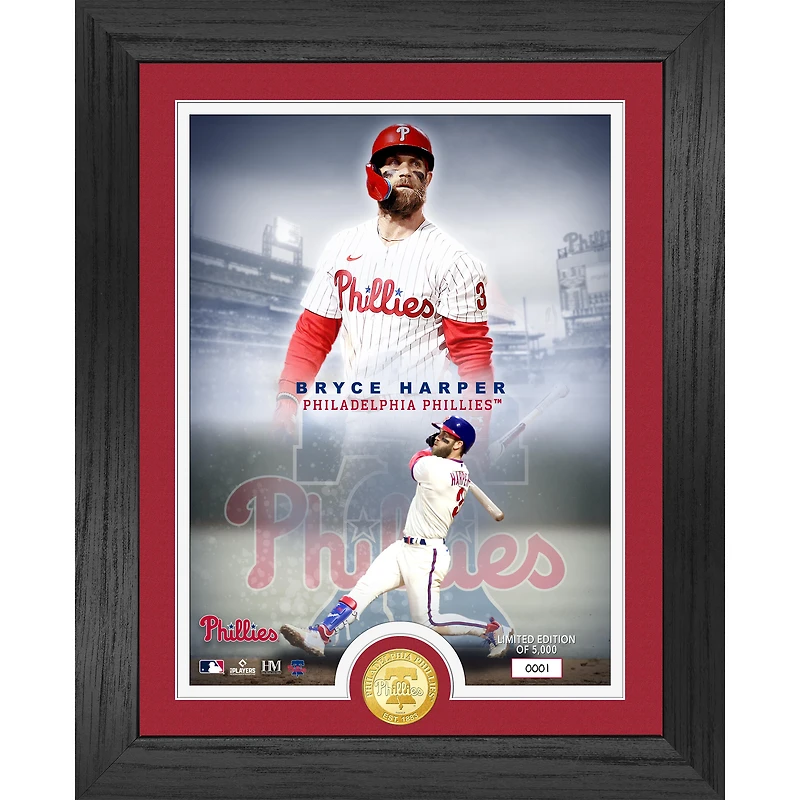 Highland Mint Bryce Harper Philadelphia Phillies 13" x 16" Bronze Coin Photo Mint