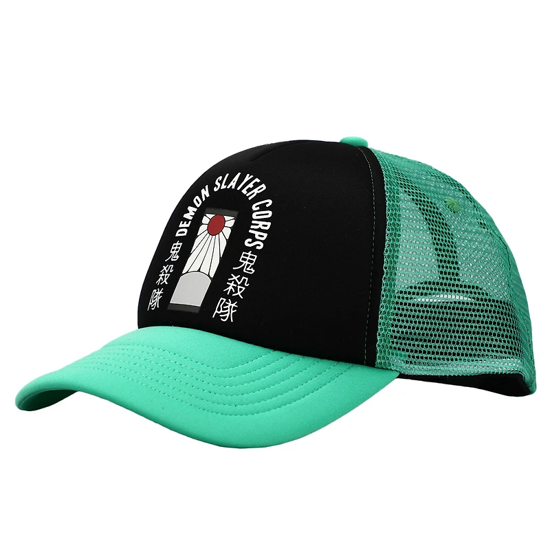 Unisex Black Demon Slayer: Kimetsu no Yaiba Hanafuda Earrings Icon Trucker Adjustable Hat