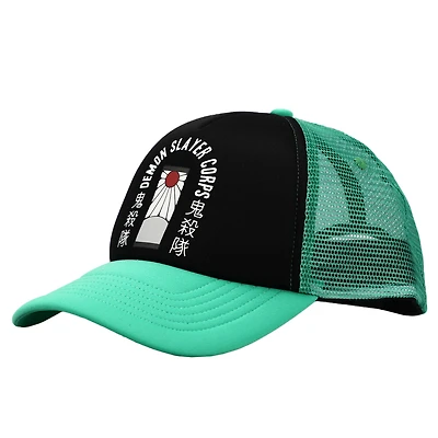 Unisex Black Demon Slayer: Kimetsu no Yaiba Hanafuda Earrings Icon Trucker Adjustable Hat