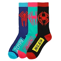 Men's Spider-Man Three-Pack Across the Spider-Verse Character Crew Socks Set