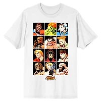 Unisex White Street Fighter Character Grid T-Shirt