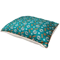 Pegasus  Miami Dolphins 35" x 44" Bones Sherpa Pet Bed