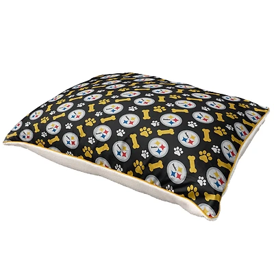 Pegasus  Pittsburgh Steelers 35" x 44" Bones Sherpa Pet Bed