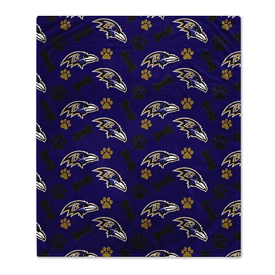 Pegasus  Baltimore Ravens 40" x 50" Lightweight Bones Flannel Fleece Pet Blanket