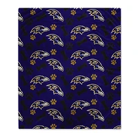 Pegasus  Baltimore Ravens 40" x 50" Lightweight Bones Flannel Fleece Pet Blanket