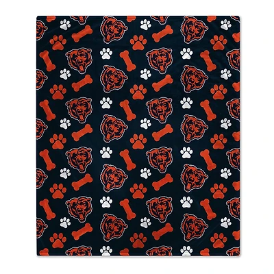 Pegasus  Chicago Bears 40" x 50" Lightweight Bones Flannel Fleece Pet Blanket