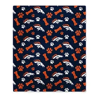 Pegasus  Denver Broncos 40" x 50" Lightweight Bones Flannel Fleece Pet Blanket