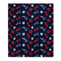 Pegasus  New England Patriots 40" x 50" Lightweight Bones Flannel Fleece Pet Blanket
