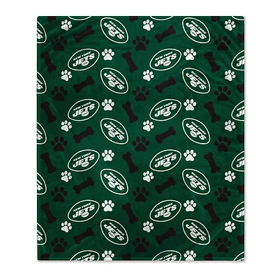 Pegasus  New York Jets 40" x 50" Lightweight Bones Flannel Fleece Pet Blanket