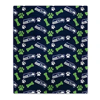 Pegasus  Seattle Seahawks 40" x 50" Lightweight Bones Flannel Fleece Pet Blanket