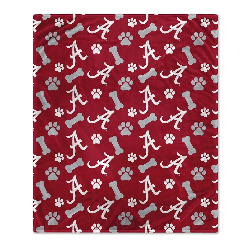 Pegasus  Alabama Crimson Tide 40" x 50" Lightweight Bones Flannel Fleece Pet Blanket