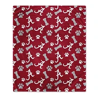 Pegasus  Alabama Crimson Tide 40" x 50" Lightweight Bones Flannel Fleece Pet Blanket