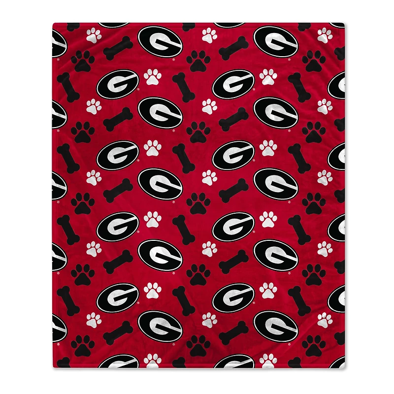 Pegasus  Georgia Bulldogs 40" x 50" Lightweight Bones Flannel Fleece Pet Blanket