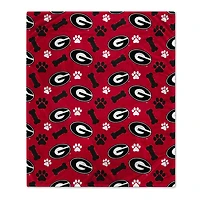 Pegasus  Georgia Bulldogs 40" x 50" Lightweight Bones Flannel Fleece Pet Blanket