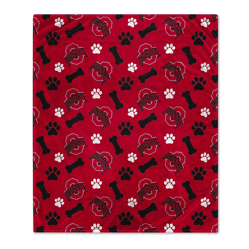 Pegasus  Ohio State Buckeyes 40" x 50" Lightweight Bones Flannel Fleece Pet Blanket