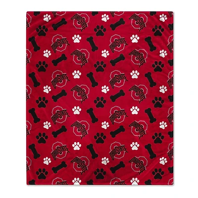 Pegasus  Ohio State Buckeyes 40" x 50" Lightweight Bones Flannel Fleece Pet Blanket
