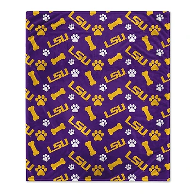 Pegasus  LSU Tigers 40" x 50" Lightweight Bones Flannel Fleece Pet Blanket