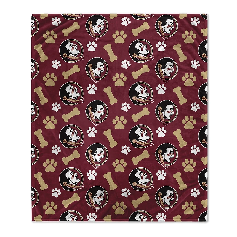 Pegasus  Florida State Seminoles 40" x 50" Lightweight Bones Flannel Fleece Pet Blanket
