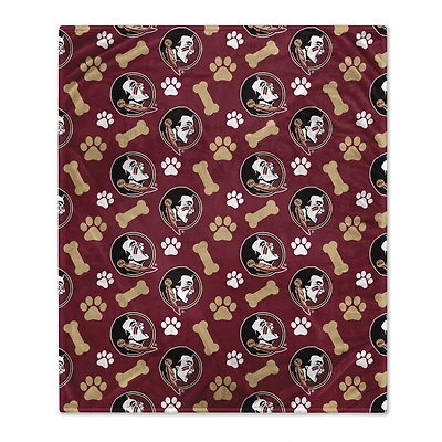 Pegasus  Florida State Seminoles 40" x 50" Lightweight Bones Flannel Fleece Pet Blanket