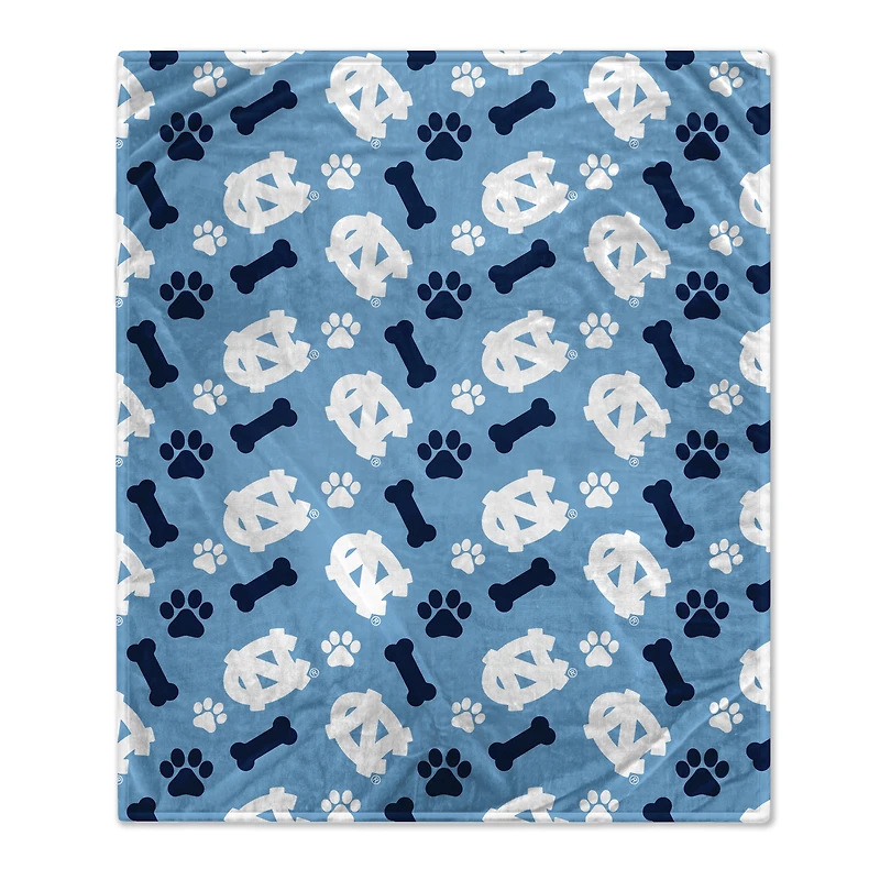 Pegasus  North Carolina Tar Heels 40" x 50" Lightweight Bones Flannel Fleece Pet Blanket