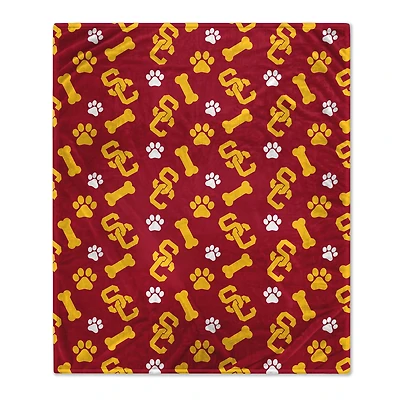 Pegasus  USC Trojans 40" x 50" Lightweight Bones Flannel Fleece Pet Blanket
