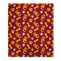 Pegasus  USC Trojans 40" x 50" Lightweight Bones Flannel Fleece Pet Blanket