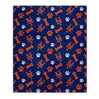 Pegasus  New York Mets 40" x 50" Lightweight Bones Flannel Fleece Pet Blanket