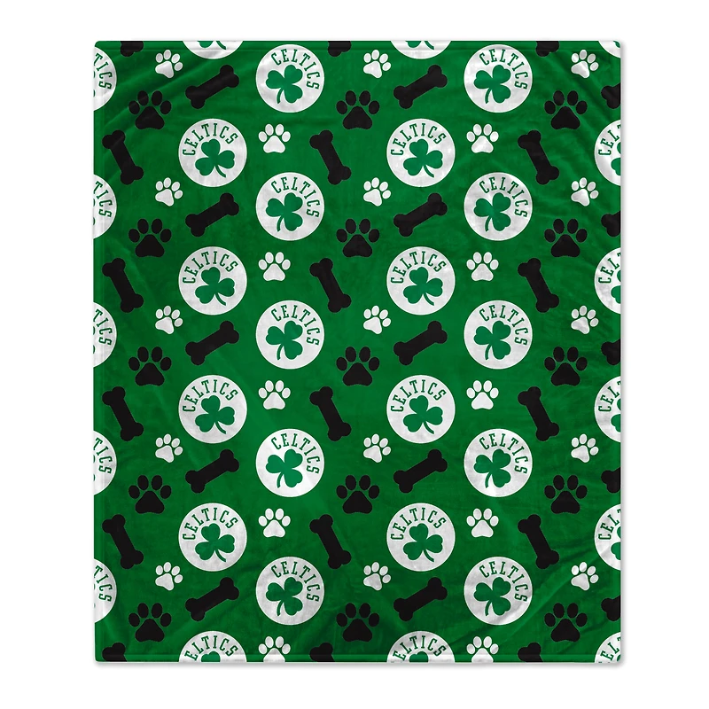 Pegasus  Boston Celtics 40" x 50" Lightweight Bones Flannel Fleece Pet Blanket
