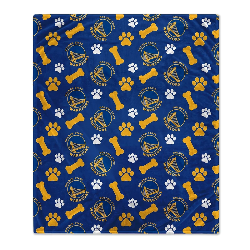 Pegasus  Golden State Warriors 40" x 50" Lightweight Bones Flannel Fleece Pet Blanket