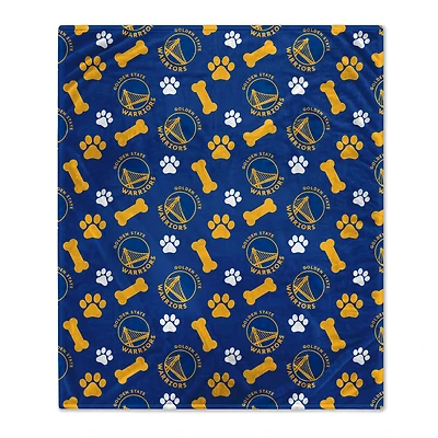 Pegasus  Golden State Warriors 40" x 50" Lightweight Bones Flannel Fleece Pet Blanket