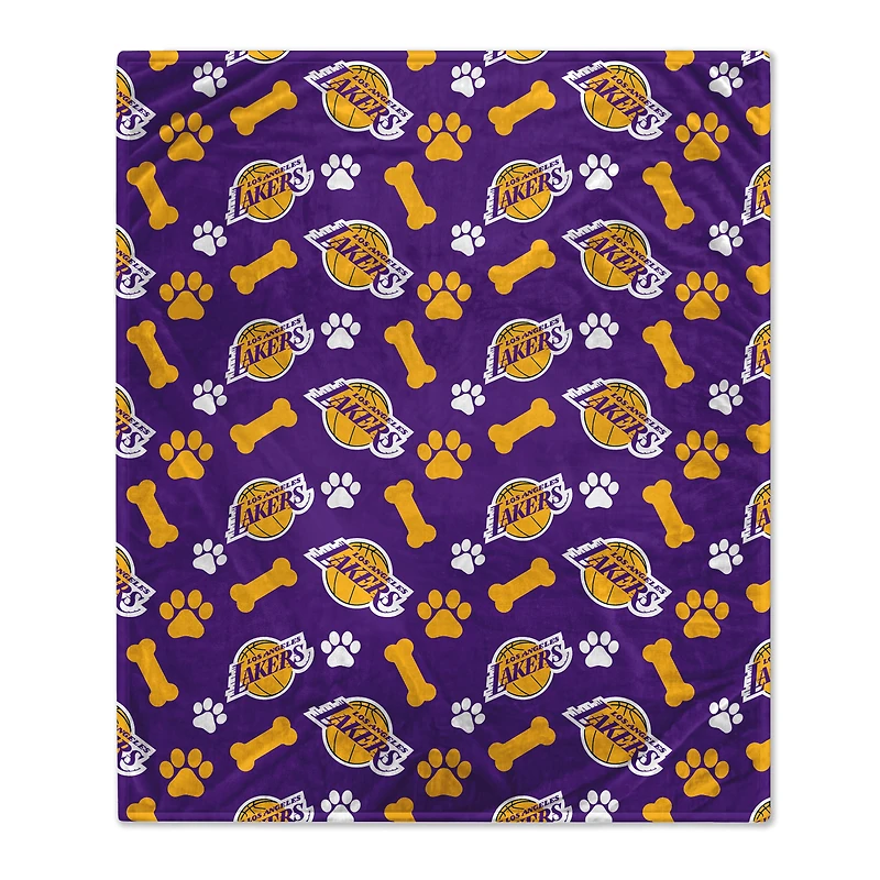 Pegasus  Los Angeles Lakers 40" x 50" Lightweight Bones Flannel Fleece Pet Blanket